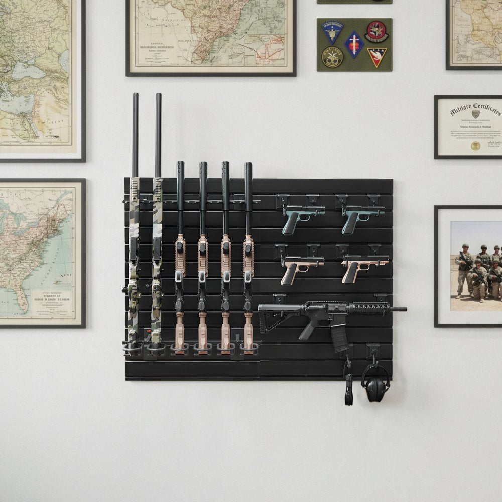 VEVOR Gun Rack, Wall Mount, Heavy-Duty Steel Tactical Rifle Carbine Shotgun Handgun Storage Rack, Securely Holds up to 6 Rifles and 6 Pistols, Modular Firearms Gun Wall Gear Accessories Organizer