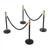 VEVOR Stanchion Post, 4 Pcs Crowd Control Barrier Set with 2 Black Velvet Ropes, Heavy Duty Stainless Steel Stanchion Post Queue with Hollow Base for Theater, Party, Wedding, Exhibition, Event (Black)