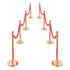 VEVOR Stanchion Post, 8 Pcs Crowd Control Barrier Set with Red Carpet, 6 Red Velvet Ropes, Stainless Steel Gold Stanchion Post Queue with Hollow Base for Theater, Party, Wedding, Exhibition (Gold)