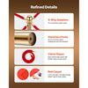 VEVOR Stanchion Post, 6 Pcs Crowd Control Barrier Set with Red Carpet, 4 Red Velvet Ropes, Stainless Steel Gold Stanchion Post Queue with Hollow Base for Theater, Party, Wedding, Exhibition (Gold)