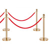 VEVOR Stanchion Post, 6 Pcs Crowd Control Barrier Set with Red Carpet, 4 Red Velvet Ropes, Stainless Steel Gold Stanchion Post Queue with Hollow Base for Theater, Party, Wedding, Exhibition (Gold)
