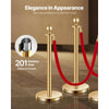 VEVOR Stanchions and Velvet Ropes 4Pcs, Hollow Base with Stainless Steel Post, 2 Red Velvet Ropes and Posts, Crowd Control Barriers Gold Stanchions, Red Carpet Runner Poles for Party Supplies