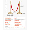 VEVOR Stanchions and Velvet Ropes 4Pcs, Hollow Base with Stainless Steel Post, 2 Red Velvet Ropes and Posts, Crowd Control Barriers Gold Stanchions, Red Carpet Runner Poles for Party Supplies
