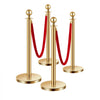 VEVOR Stanchions and Velvet Ropes 4Pcs, Hollow Base with Stainless Steel Post, 2 Red Velvet Ropes and Posts, Crowd Control Barriers Gold Stanchions, Red Carpet Runner Poles for Party Supplies