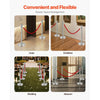 VEVOR Stanchions and Velvet Ropes 4Pcs, Hollow Base with Stainless Steel Post, 2 Red Velvet Ropes and Posts, Crowd Control Barriers Silver Stanchions, Red Carpet Runner Poles for Party Supplies