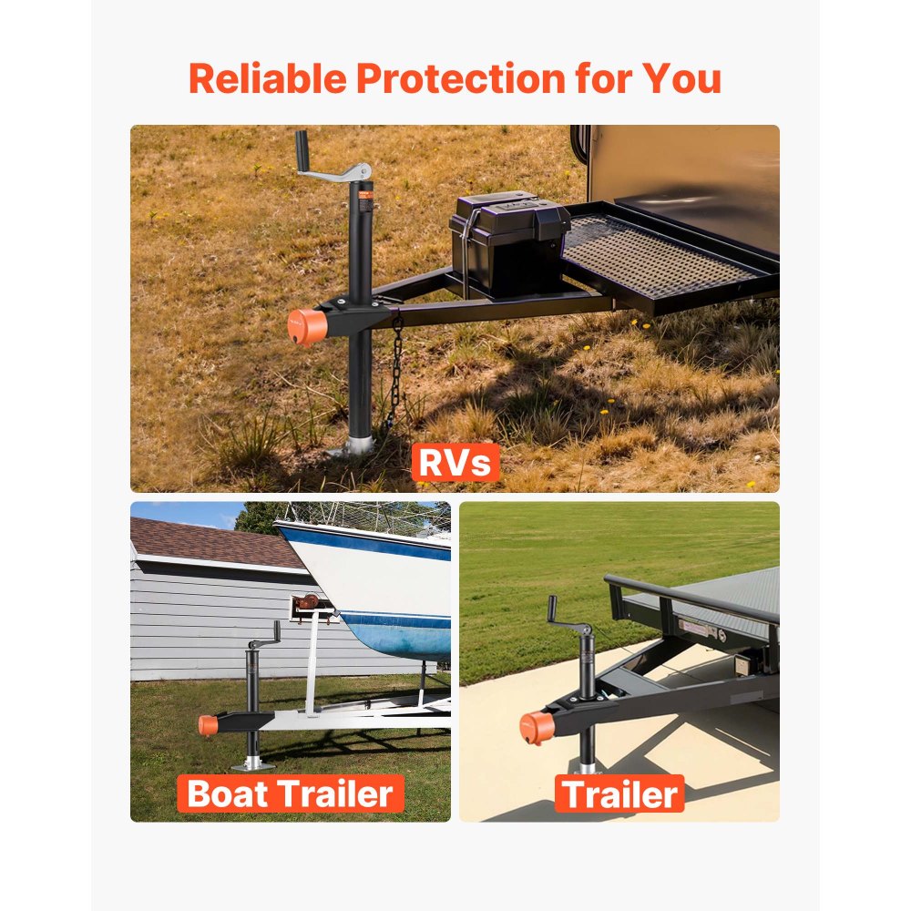 VEVOR Trailer Lock, Fits 1-7/8, 2 & 2-5/16-Inch Straight Tongue Ball Couplers, Heavy Duty Hitch Lock with 4 Keys Secures Security Chains, Anti-Theft RV Trailer Locks for RV, Trailer, Boat