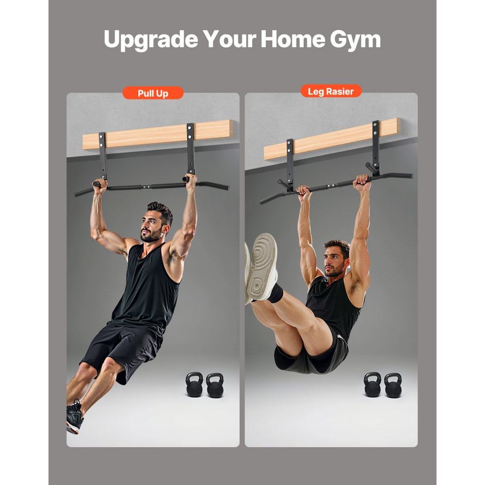 VEVOR Joist Mount Pull Up Bar, Ceiling Mounted Chin Up Bar for Home Gym, Multi-Grip Pull Ups, 42 in Width Multifunctional Training Station, Heavy Duty Steel Upper Body Workout Bars, 440 lbs Capacity