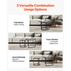 VEVOR Nesting Coffee Table Set of 2, 23.6 in Round Coffee Table, Glass Nesting Tables for Small Place, Modern End Side Tables Night Stand with Metal Frame, for Living Room, Bedroom, Balcony, Office