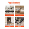 VEVOR Nesting Coffee Table Set of 2, 23.6 in Round Coffee Table, Glass Nesting Tables for Small Place, Modern End Side Tables Night Stand with Metal Frame, for Living Room, Bedroom, Balcony, Office
