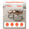 VEVOR Nesting Coffee Table Set of 2, 23.6 in Round Coffee Table, Nesting Tables for Small Place, End Side Tables Night Stand with Metal Frame, for Living Room, Bedroom, Office (Vintage Brown & Black)