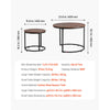 VEVOR Nesting Coffee Table Set of 2, 23.6 in Round Coffee Table, Nesting Tables for Small Place, End Side Tables Night Stand with Metal Frame, for Living Room, Bedroom, Office (Vintage Brown & Black)