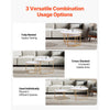VEVOR Nesting Coffee Table Set of 2, 31.5 in Round Coffee Table, Nesting Tables for Small Place, Vintage End Side Tables Night Stand with Metal Frame, for Living Room, Bedroom, Office (White & Gold)