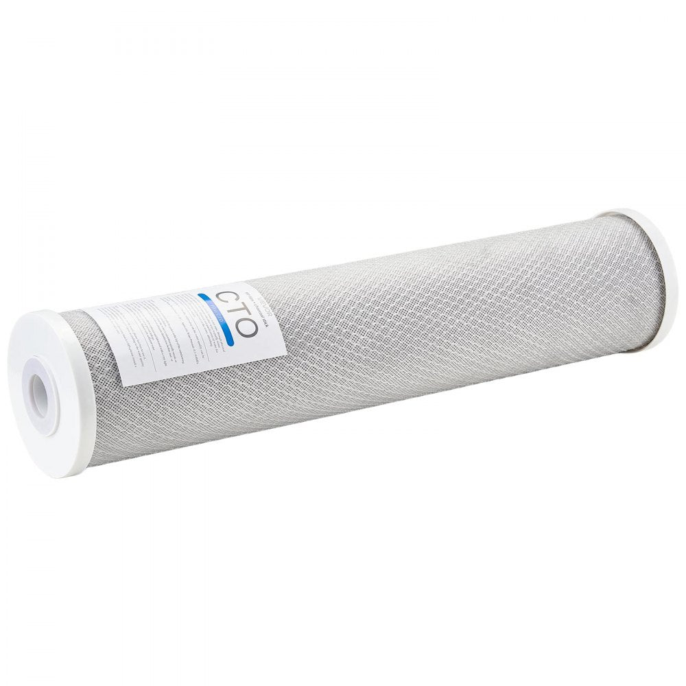 VEVOR Whole House Water Filter Replacement Cartridge, 4.5" x 20" CTO Carbon Block, Replacement Filter for 3-Stage Whole Home Water Filtration System, Reduce Chlorine, Bad Taste, Odor