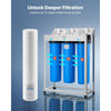 VEVOR Whole House Water Filter Replacement Cartridge, 4.5" x 20" Polypropylene Sediment Filter for 3-Stage Whole Home Water Filtration System, Reduce Sand, Rust, Chlorine, Bad Taste, Odor