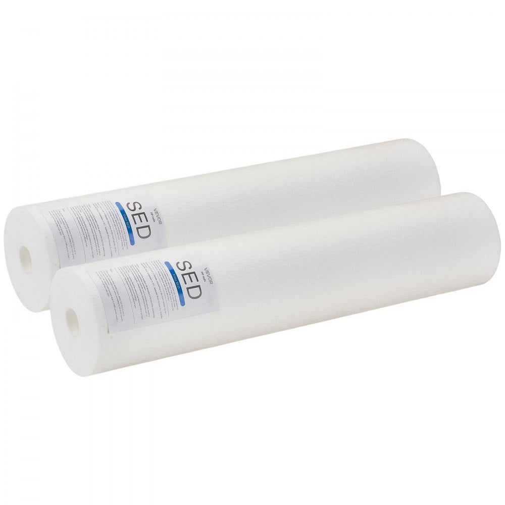 VEVOR Whole House Water Filter Replacement Cartridge, 4.5" x 20" Polypropylene Sediment Filter for 3-Stage Whole Home Water Filtration System, Reduce Sand, Rust, Chlorine, Bad Taste, Odor