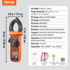 VEVOR Digital Clamp Meter, T-RMS 6000 Counts, 600A Multimeter for Current, Voltage, Resistance, Diodes & Continuity Testing, Data Hold Function, NCV Feature for Domestic & Railway Maintenance