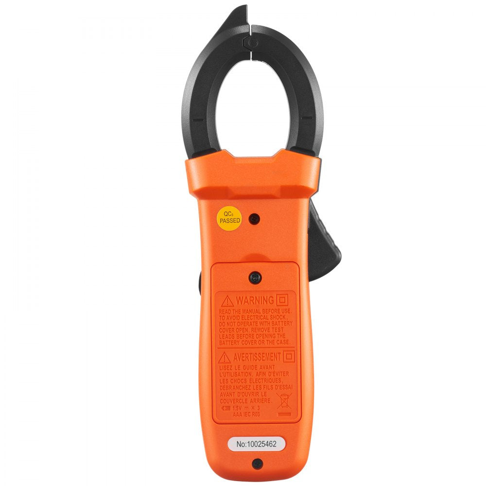 VEVOR Digital Clamp Meter, T-RMS 6000 Counts, 600A Multimeter for Current, Voltage, Resistance, Diodes & Continuity Testing, Data Hold Function, NCV Feature for Domestic & Railway Maintenance