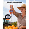 VEVOR Digital Crane Scale, 660 lbs/300 kg Max Capacity, Handheld Hanging Scale with Cast Aluminum Case & LCD Display, 0.1 lbs Division & 3 Unit Switch, Portable Design for Farm Hunting Fishing, Orange