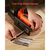 VEVOR Cordless Jig Saw, 20 V, 3000 SPM Blade Speed, Cordless Jigsaw with Battery and Charger, LED Light, 6 Variable Speed, 0- 45° Bevel Cuts, with 6 pcs Blades, 4 Orbital Settings, for Wood, Metal