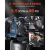 VEVOR 25-Gallon Air Compressor, 2HP 5.5 SCFM at 90PSI, Max 200PSI Pressure Oil-Lubricated Air Compressor Tank, Portable on Wheels for Auto Repair, Tire Inflation, Spray Painting, Woodwork Nailing, 120V