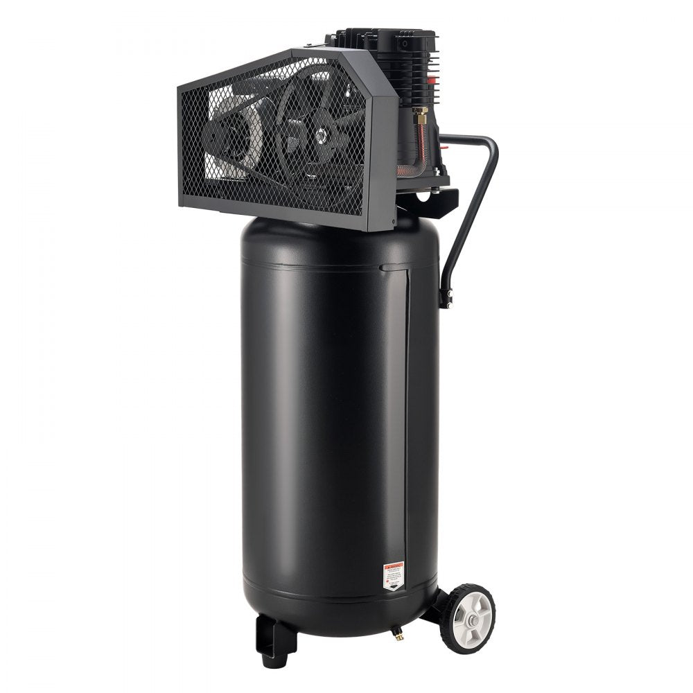 VEVOR 30-Gallon Air Compressor, 2HP 5.3SCFM at 90PSI, Max 125PSI Pressure Oil-Lubricated Air Compressor Tank, Portable on Wheels for Auto Repair, Tire Inflation, Spray Painting, Woodwork Nailing, 120V