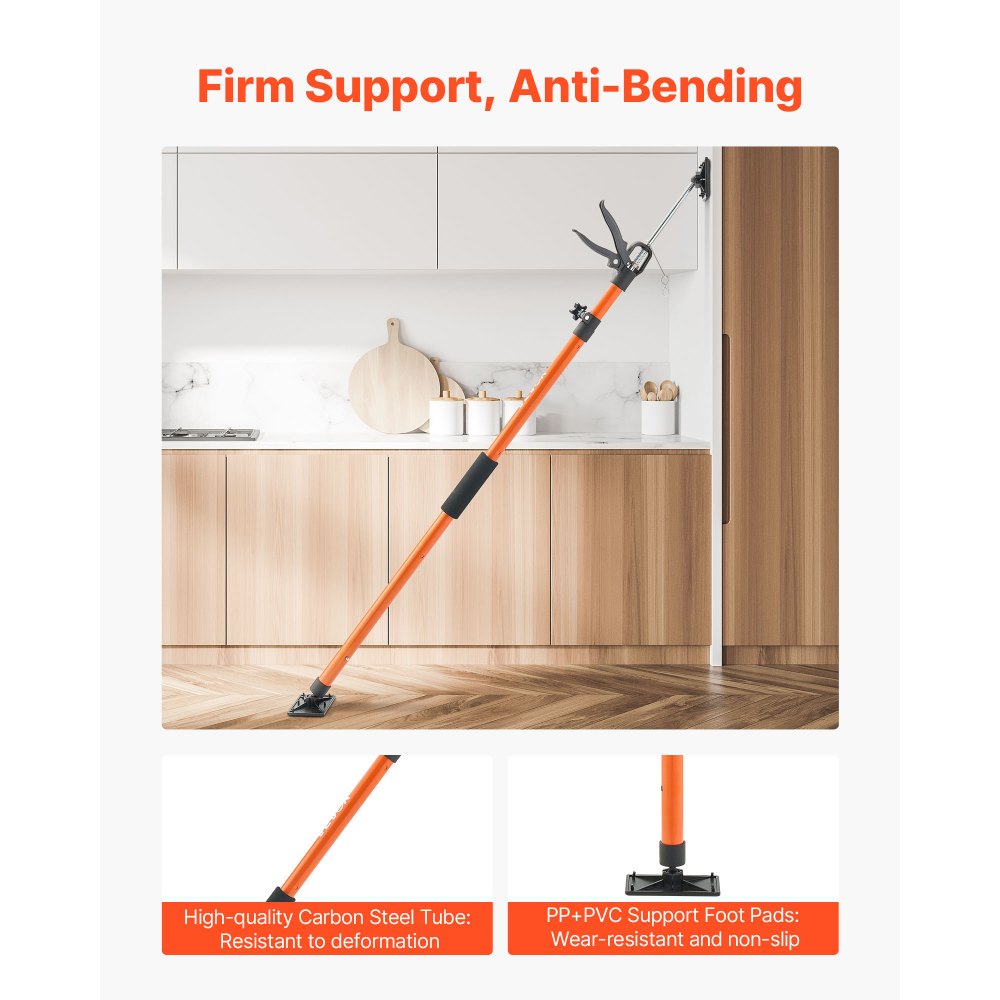VEVOR Cabinet Jack Support Pole, 8-Pack, 45.7-114.2 Inch Steel Telescopic Quick Support Rod, Adjustable 3rd Hand System up to 154 lbs Capacity for Installing Cabinets, Lifting Drywall, Cargo Bars