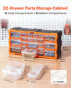 VEVOR 22-Drawer Storage Organizer, Plastic, Drawer Storage Cabinet for Garage Organization, Stackable Small Parts Organizer, Wall-Mounted Toolbox, for Hardware, Beads, Screws, Crafts, Building Bricks