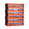 VEVOR 18-Drawer Storage Organizer, Plastic, Drawer Storage Cabinet for Garage Organization, Stackable Small Parts Organizer, Wall-Mounted Toolbox, for Hardware, Beads, Screws, Crafts, Building Bricks
