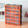 VEVOR 18-Drawer Storage Organizer, Plastic, Drawer Storage Cabinet for Garage Organization, Stackable Small Parts Organizer, Wall-Mounted Toolbox, for Hardware, Beads, Screws, Crafts, Building Bricks