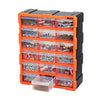 VEVOR 18-Drawer Storage Organizer, Plastic, Drawer Storage Cabinet for Garage Organization, Stackable Small Parts Organizer, Wall-Mounted Toolbox, for Hardware, Beads, Screws, Crafts, Building Bricks