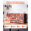 VEVOR 40-Drawer Storage Organizer, Plastic, Drawer Storage Cabinet for Garage Organization, Stackable Small Parts Organizer, Wall-Mounted Toolbox, for Hardware, Beads, Screws, Crafts, Building Bricks