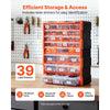 VEVOR 39-Drawer Storage Organizer, Plastic, Drawer Storage Cabinet for Garage Organization, Stackable Small Parts Organizer, Wall-Mounted Toolbox, for Hardware, Beads, Screws, Crafts, Building Bricks