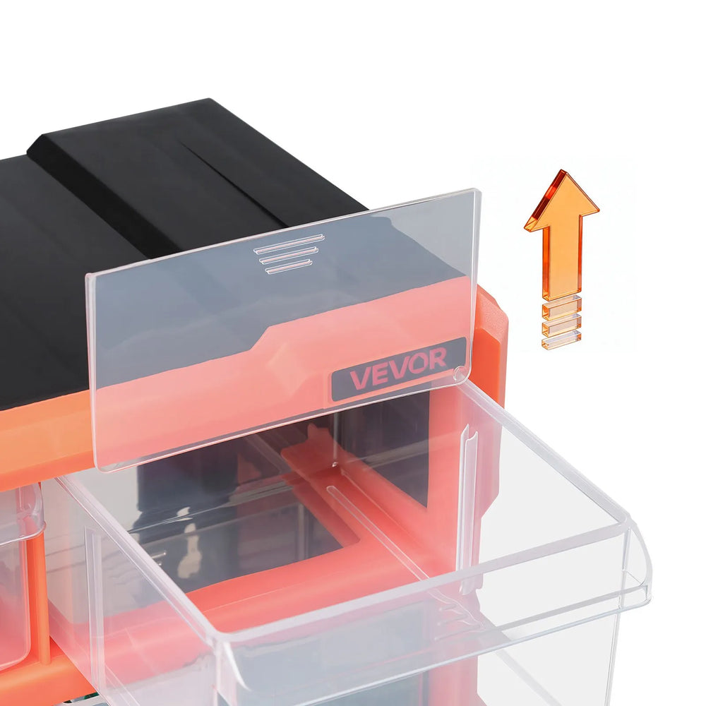 VEVOR 60-Drawer Storage Organizer, Plastic, Drawer Storage Cabinet for Garage Organization, Stackable Small Parts Organizer, Wall-Mounted Toolbox, for Hardware, Beads, Screws, Crafts, Building Bricks