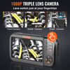 VEVOR Borescope Camera, Triple Lens Endoscope Camera with Light, 4.5" Screen 1080P Inspection Camera with 10 LED Light, IP67 Waterproof Drain Snake Camera for Auto, Plumbing (16.5FT Cable, 32GB Card)
