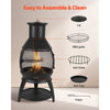 VEVOR Chiminea, 22 Inch Outdoor Wood Burning Firepit, Iron Spherical Fireplace for BBQ & Warming, Wooden Fire Pit with Grill Mesh, Chimney Coat & Rustproof Chiminea Lid, for Patio, Garden, Backyard