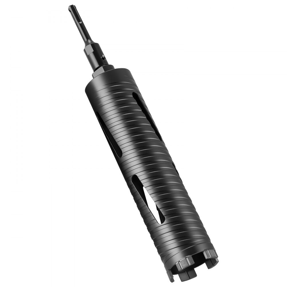 VEVOR Core Drill Bit, 2-1/2 inch Diameter, 9-1/2 inch Drilling Depth, 5/8-11 Internal Thread, Diamond Dry Coring Bit with 3 Adapters, Pilot Drill and Hex Wrench, for Concrete, Red Bricks, and Masonry