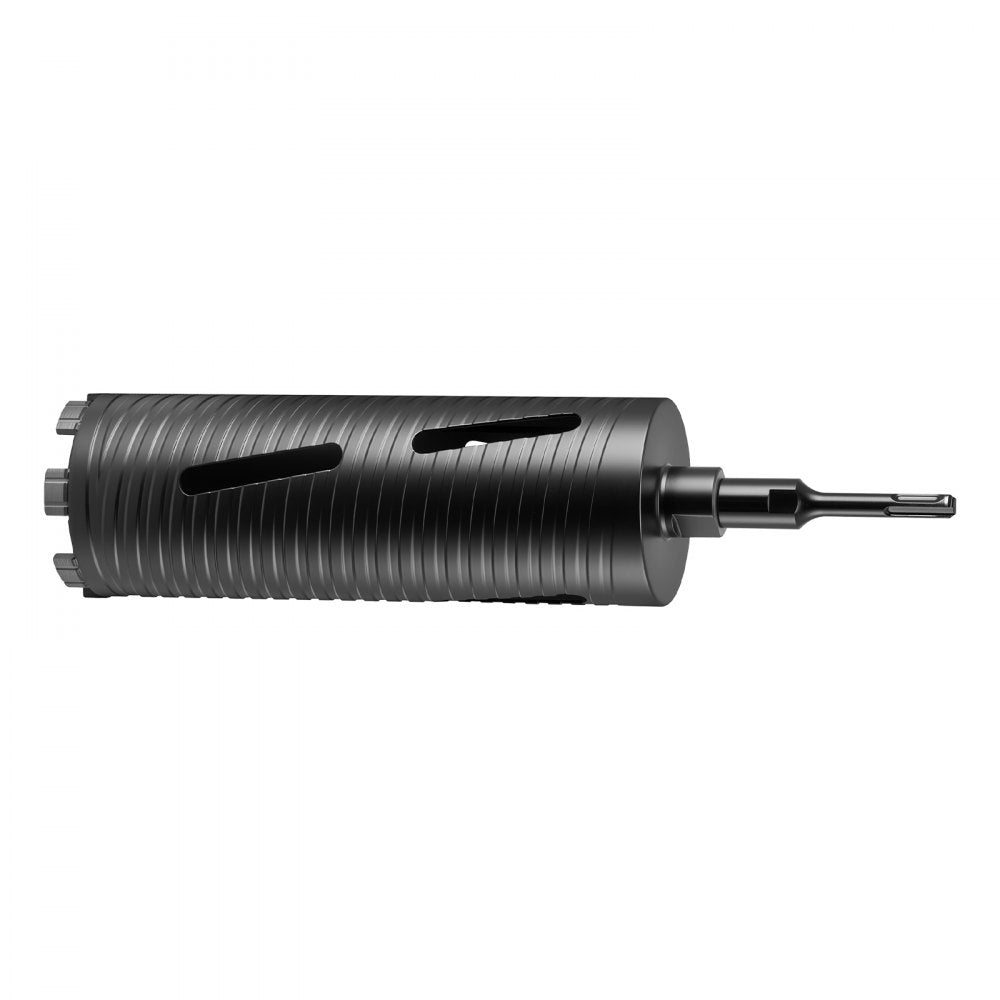 VEVOR Core Drill Bit, 3-1/2 inch Diameter, 9-1/2 inch Drilling Depth, 5/8-11 Internal Thread, Diamond Dry Coring Bit with 3 Adapters, Pilot Drill and Hex Wrench, for Concrete, Red Bricks, and Masonry