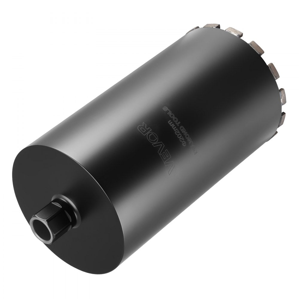 VEVOR Core Drill Bit, 8 inch Diameter, 14 inch Drilling Depth, 1-1/4 in-7 Internal Thread, High-Precision Welding Technology, Wet Diamond Core Bit for Reinforced Concrete, Red Bricks, and Masonry