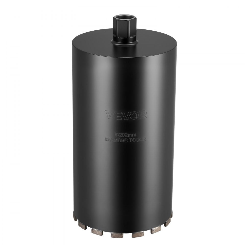 VEVOR Core Drill Bit, 8 inch Diameter, 14 inch Drilling Depth, 1-1/4 in-7 Internal Thread, High-Precision Welding Technology, Wet Diamond Core Bit for Reinforced Concrete, Red Bricks, and Masonry