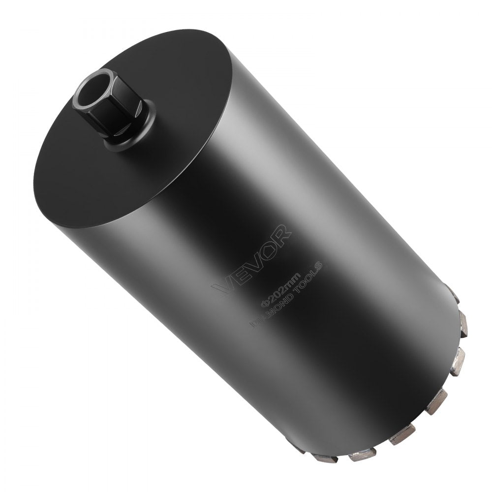 VEVOR Core Drill Bit, 8 inch Diameter, 14 inch Drilling Depth, 1-1/4 in-7 Internal Thread, High-Precision Welding Technology, Wet Diamond Core Bit for Reinforced Concrete, Red Bricks, and Masonry
