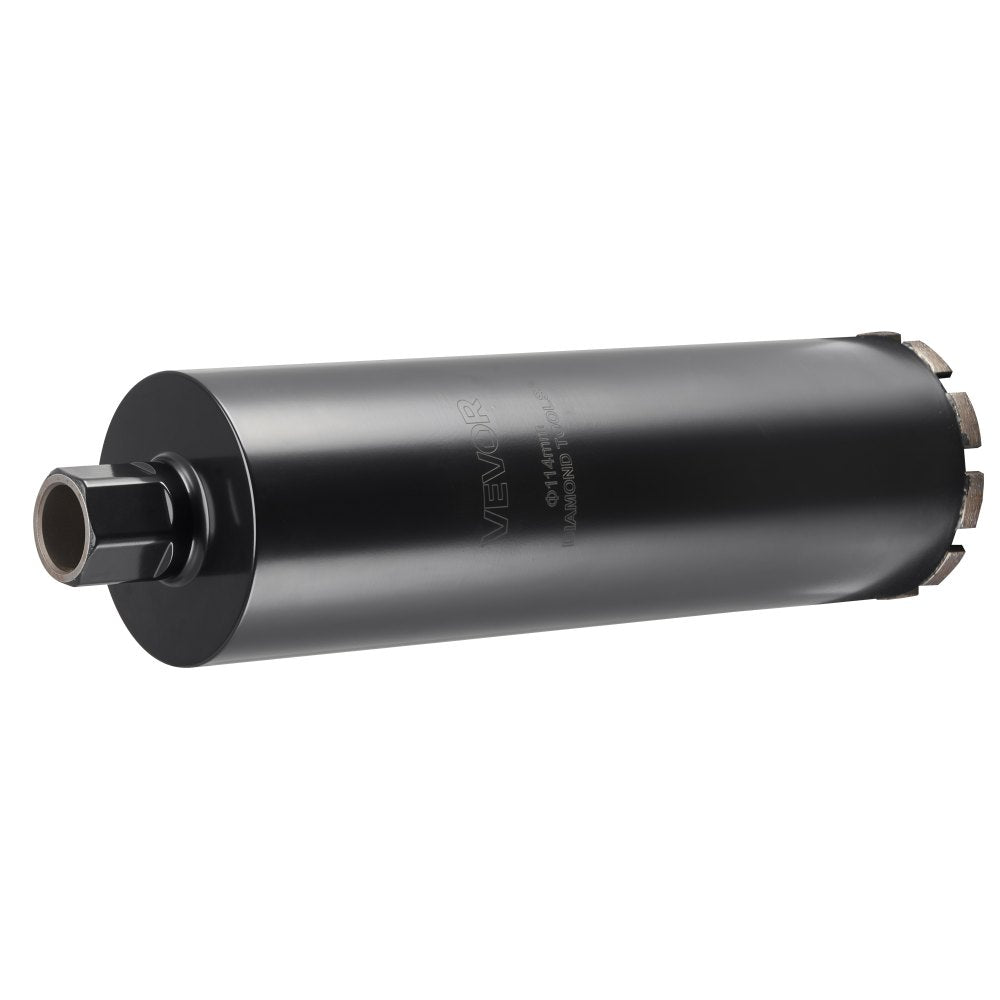 VEVOR Core Drill Bit, 4-1/2 inch Diameter, 14 inch Drilling Depth, 1-1/4 in-7 Internal Thread, High-Precision Welding Technology, Wet Diamond Core Bit for Reinforced Concrete, Bricks, and Masonry