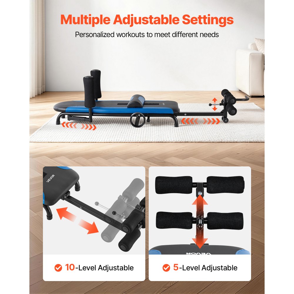 VEVOR Inversion Table, 350 lbs Capacity Heavy Duty Back Inverter Stretcher, Inverted Table with Stable Structure, Adjustable Armrests, Decompression Tables for Shoulders, Neck, Back, Knees