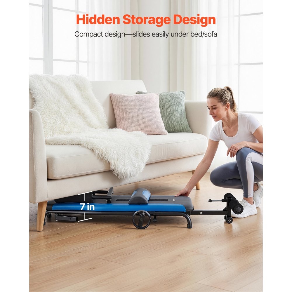 VEVOR Inversion Table, 350 lbs Capacity Heavy Duty Back Inverter Stretcher, Inverted Table with Stable Structure, Adjustable Armrests, Decompression Tables for Shoulders, Neck, Back, Knees