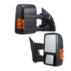 VEVOR Towing Mirrors, Left & Right Pair Set for 2008-2016 Ford F250 F350 F450 F550, Power Heated with Signal Light, Plane & Convex Glass, Manual Controlling Telescoping Folding, Heating Defrost, Black