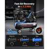 VEVOR 20 Gallon Gas Powered Air Compressor, 7HP 4.7CFM at 90 PSI Air Tank, Gas-Driven Air Compression System with Twin Cylinder Piston Pump, 115 PSI Max Pressure, 4 Wheels for Workshops Constructions