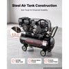 VEVOR 20 Gallon Gas Powered Air Compressor, 7HP 4.7CFM at 90 PSI Air Tank, Gas-Driven Air Compression System with Twin Cylinder Piston Pump, 115 PSI Max Pressure, 4 Wheels for Workshops Constructions