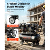 VEVOR 20 Gallon Gas Powered Air Compressor, 7HP 4.7CFM at 90 PSI Air Tank, Gas-Driven Air Compression System with Twin Cylinder Piston Pump, 115 PSI Max Pressure, 4 Wheels for Workshops Constructions