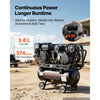 VEVOR 10 Gallon Gas Powered Air Compressor, 7HP 4.7CFM at 90 PSI Air Tank, Gas-Driven Air Compression System with Twin Cylinder Piston Pump, 115 PSI Max Pressure, 4 Wheels for Workshops Constructions