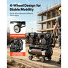 VEVOR 10 Gallon Gas Powered Air Compressor, 7HP 4.7CFM at 90 PSI Air Tank, Gas-Driven Air Compression System with Twin Cylinder Piston Pump, 115 PSI Max Pressure, 4 Wheels for Workshops Constructions