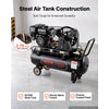 VEVOR 20 Gallon Gas Powered Air Compressor, 7HP 4.7CFM at 90 PSI Air Tank, Gas-Driven Air Compression System with Twin Cylinder Piston Pump, 115 PSI Max Pressure, 2 Wheels for Workshops Constructions